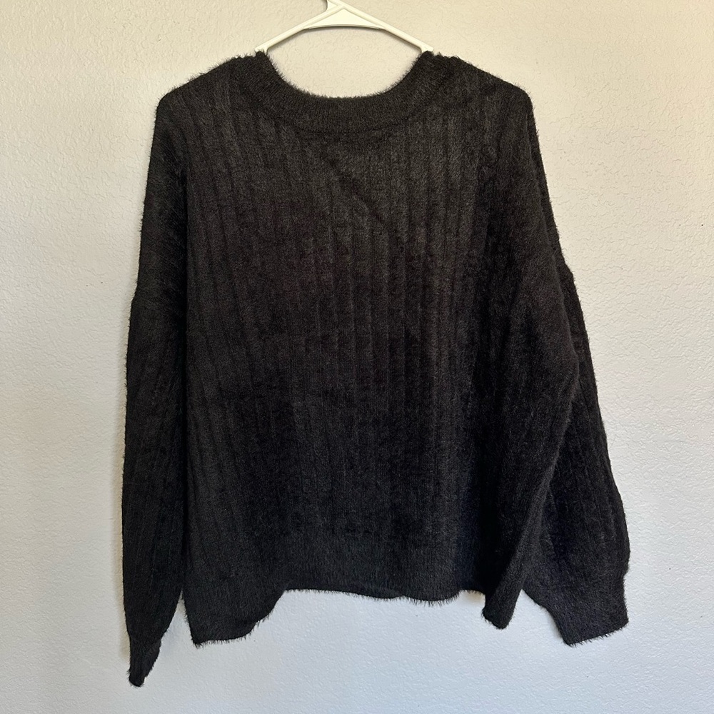 SO Black Fuzzy Sweater
